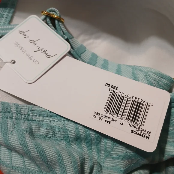 Freshwater Green Patterned Women's Tankini - Picture 4 of 7